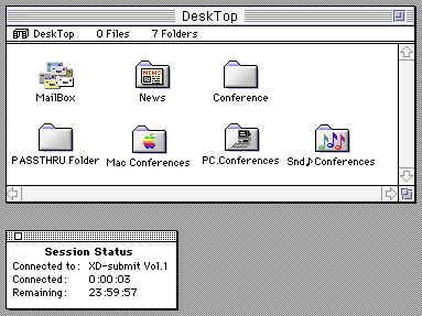 Screenshot of the desktop UI, which looks a lot like the Mac's Finder file browser. It features several different folders.