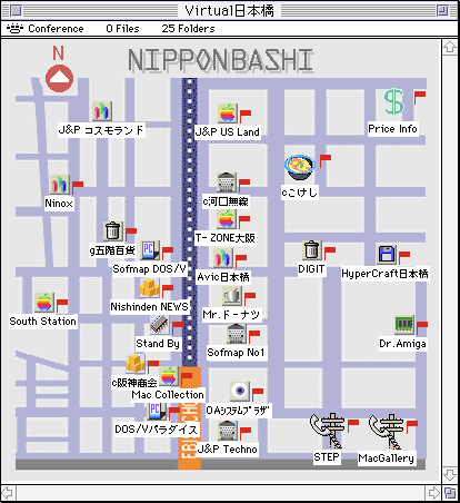 Pixel art map of Nipponbashi.